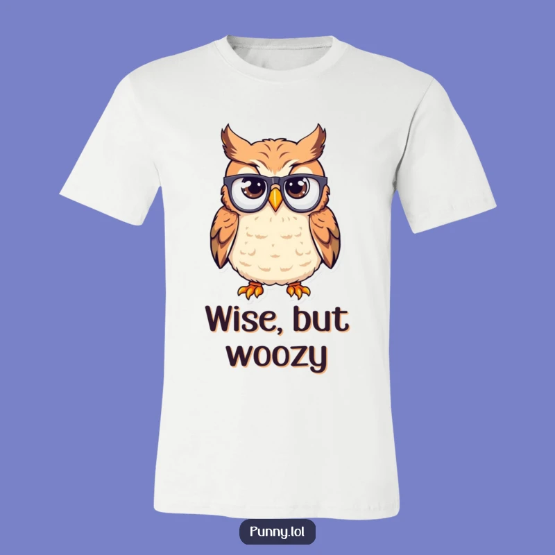 Funny Confused Owl T-Shirt: Wacky Spectacle Tee for Laughs