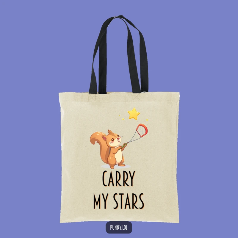 Funny Squirrel Star Tote Bag - Practical & Whimsical Accessory, Perfect Funny Gift for Achievers