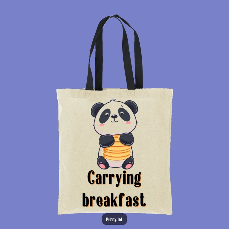 Carry Your Cravings: Funny Panda Pancake Tote Bag