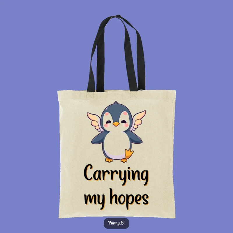 Funny Flying Penguin Tote Bag: Carry Your Dreams with You