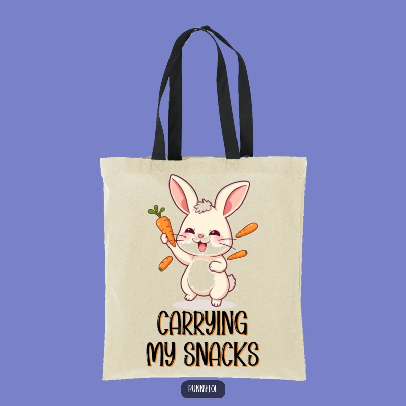 Funny Playful Rabbit Juggling Tote Bag - Carry Your Fun & Veggies
