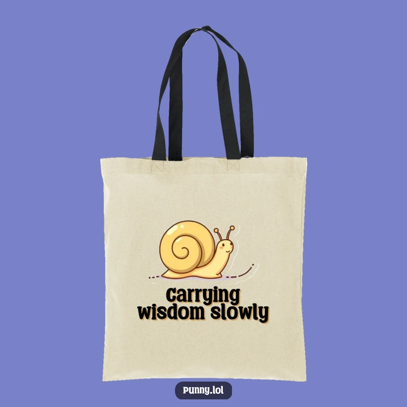 Funny Determined Snail Tote Bag: Word Trail Explorer, a hilarious and practical gift.