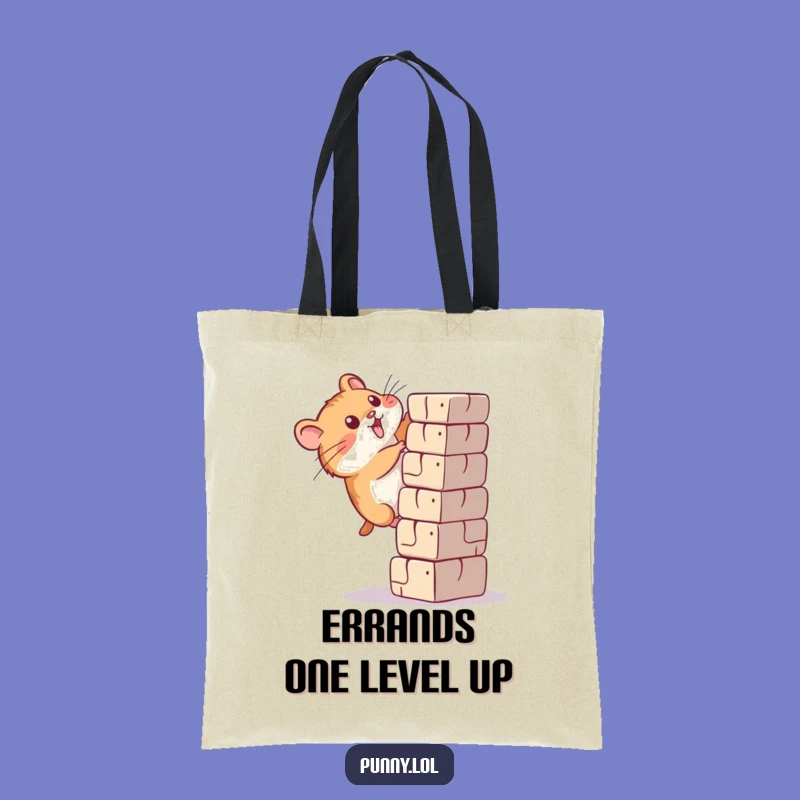 Funny Determined Hamster Climbing Tote Bag - Carry Your Ambitions Stylishly