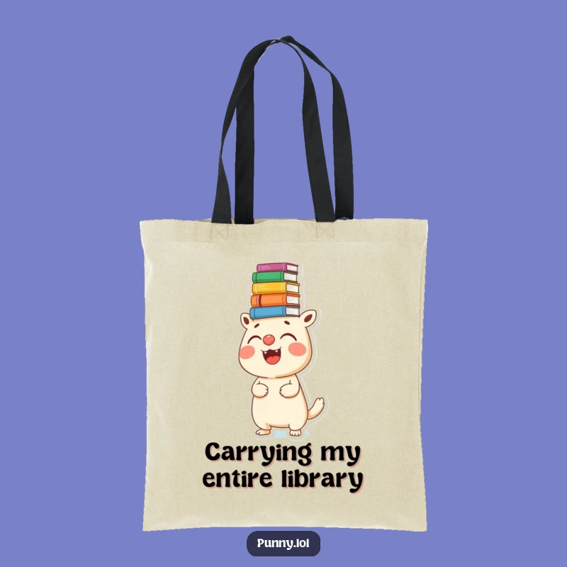Funny Book Creature Tote Bag - Humorous Accessory for Carrying Books, Gift