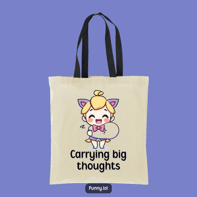 Funny Bowtie Character Speech Bubble Tote Bag: Carry Your Thoughts in Style
