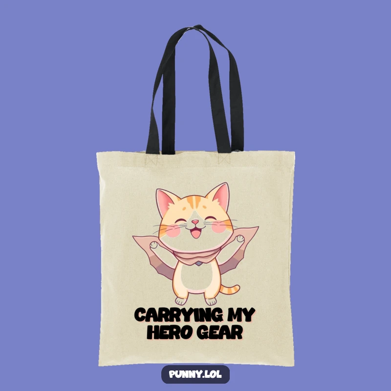 Funny Flying Cat Cape Wings Tote Bag - Hilarious Accessory for Heroes