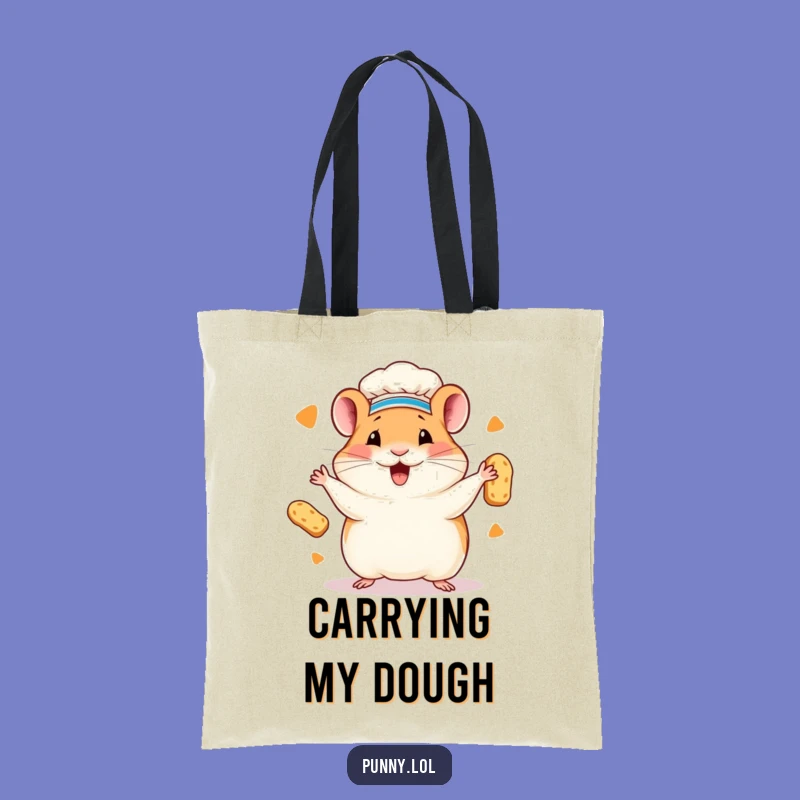 Funny Hamster Chef Tote Bag: Carry Your Baking Supplies with Charm!