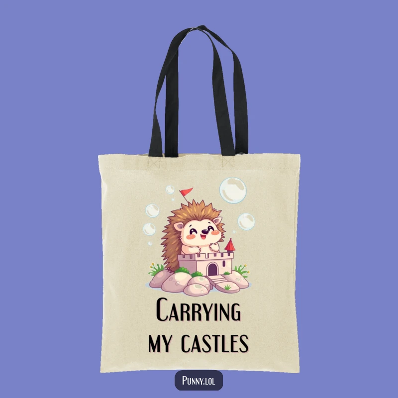 Funny Hedgehog Bubble Tote Bag: Happy Creator's Whimsical Carry-All