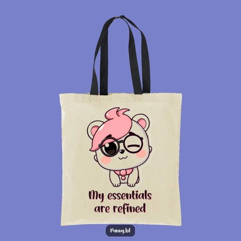 Funny Monocle Character Tote Bag - Chic Accessory with a Wink, Unique Gift