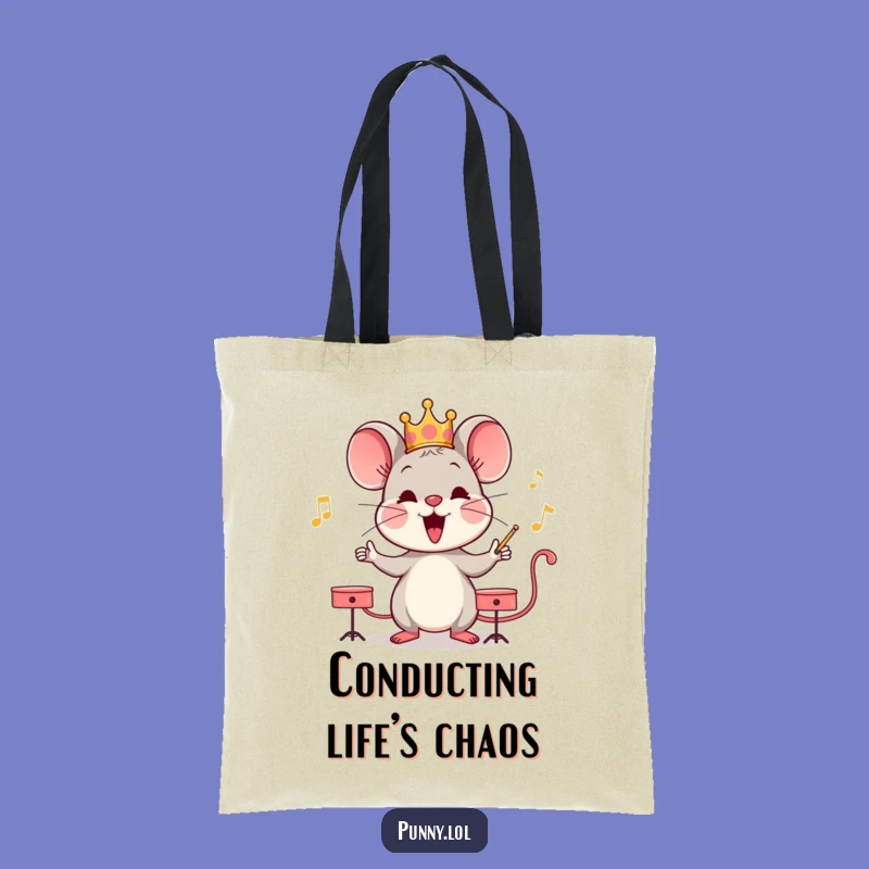 Funny Mouse Conductor Tote Bag: Carry Your Tunes & Laughter Gift