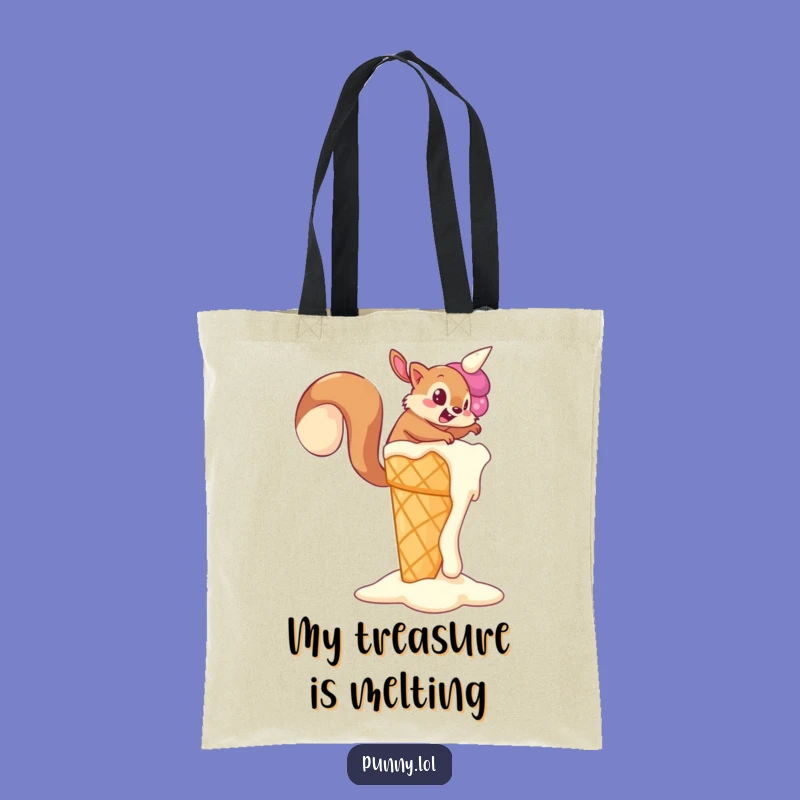Funny Squirrel Ice Cream Tote Bag: Carry Your Quest! A Nutty Funny Gift for Shoppers.